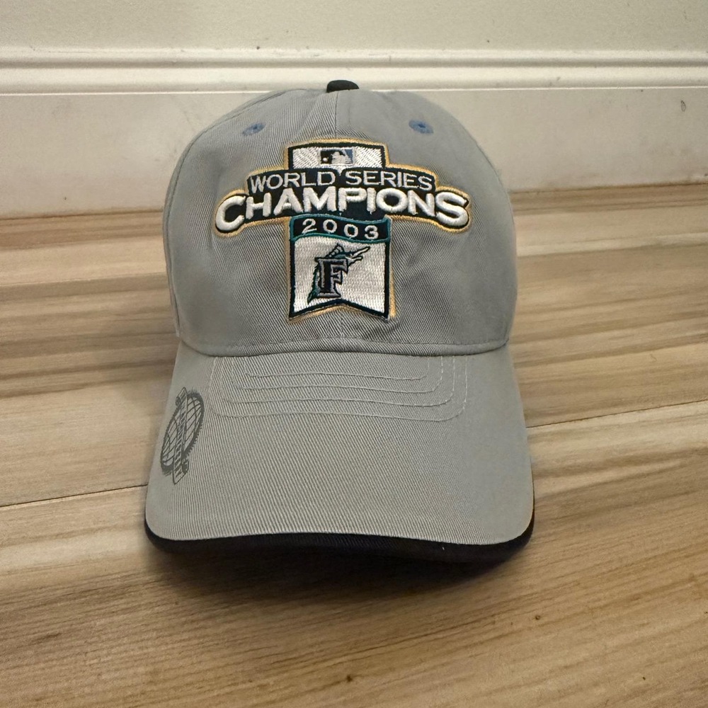 New Era Florida Marlins 2003 World Series Champions Hat 100th Anniversary Gray